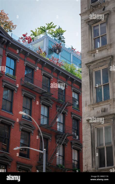 Soho New York View Of Typical 19th Century Apartment Building With A