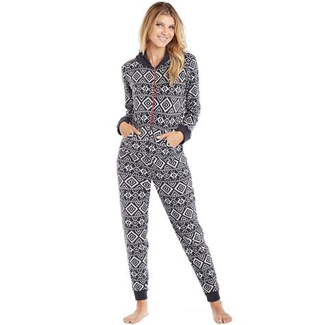 Womens Cuddl Duds Pajamas Star Gazer 1 Piece Microfleece Pajamas