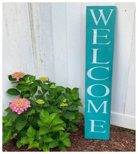 Wooden Welcome Porch Sign Rustic Welcome Sign Farmhouse Etsy