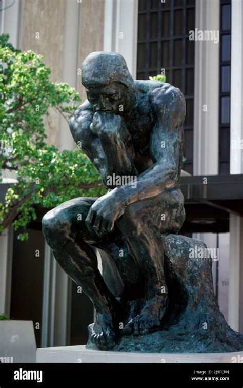 Auguste Rodins The Thinker Outside Museum In Los Angeles California