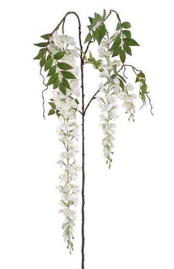 wisteria spray in white 69in long silk flowers wedding lilly flower hanging flowers