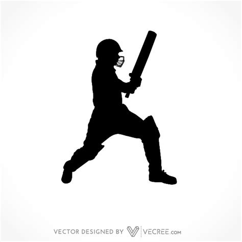 Sport Silhouette Cricket Batsman Free Vector Free Vectors Ui Download