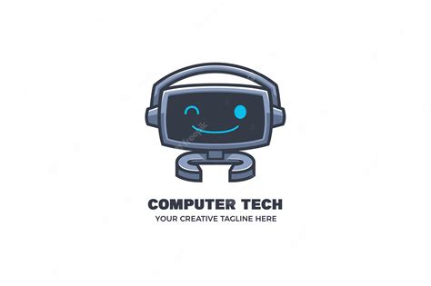 Premium Vector Computer Robot Technology Mascot Logo Template