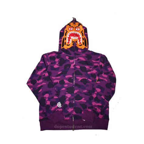 Color Camo Full Zip Bape Tiger Hoodie Dopestudent