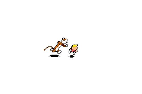 Calvin And Hobbes Running Make Pixel Art Pixel Art Calvin And