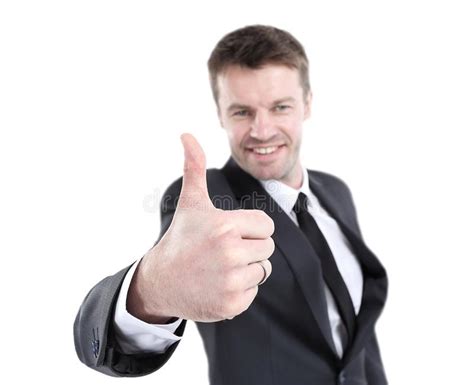 Portrait Of Happy Successful Manager Smiling And Showing Thumb Stock