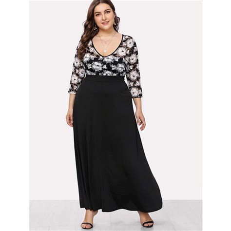 The average wedding size is 131 guests, according to the knot. black-v-neck-lace-insert-long-maxi-plus-size-wedding-guest ...