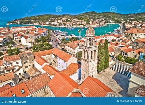 Bay Of Vela Luka On Korcula Island Aerial View Royalty Free Stock