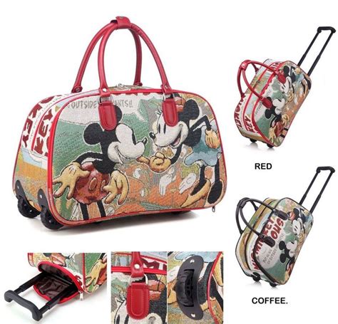 Ladies Mickyand Minnie Mouse Luggage Travel Bags Weekend Bag Cabin
