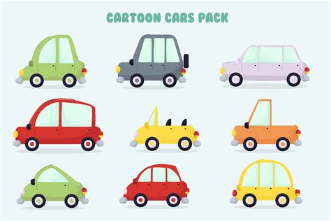 Cartoon Cars Illustration Pack Graphic By Aprilarts · Creative Fabrica