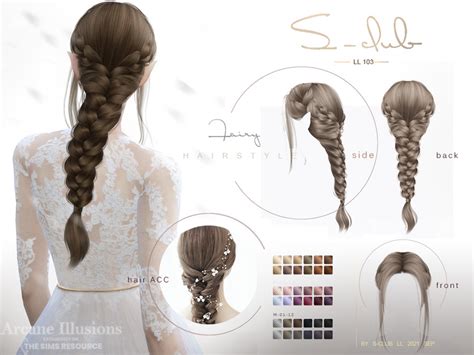 The Sims Resource Arcane Illusion Braid Long Elf Hairstyle Fairy
