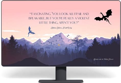 A Computer Screen With An Image Of A Dragon Flying Over The Mountains