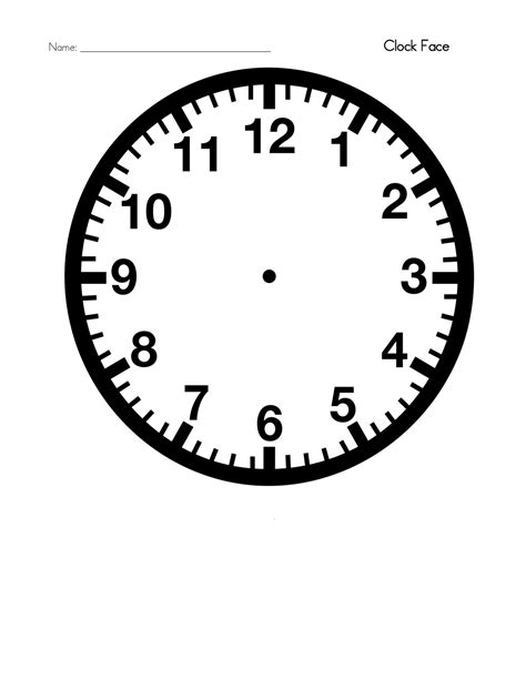 Free Printable Clock Template Nismainfo