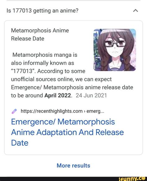Is 177013 Getting An Anime Metamorphosis Anime Release Date