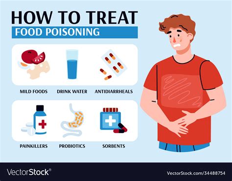 Infographic Banner How To Treat Food Poisoning Vector Image