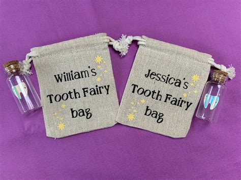 Personalised Tooth Fairy Bag And Bottle Set Etsy