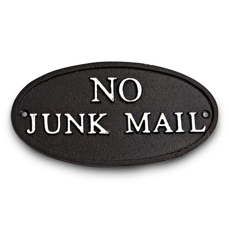 7 No Junk Mail Sign In Black Junk Mail It Cast Wall Plaques