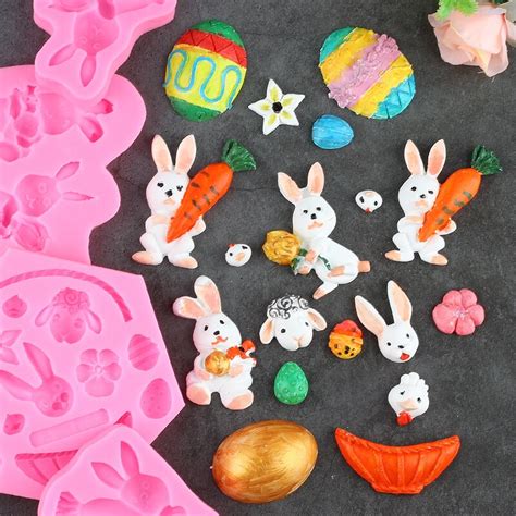 3d Rabbit Silicone Epoxy Resin Mould Cake Decorating Tools Easter Egg