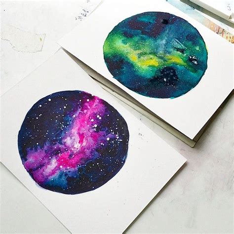 Tiny Nebula Watercolor Galaxy Watercolor Art Diy Watercolor Art Lessons