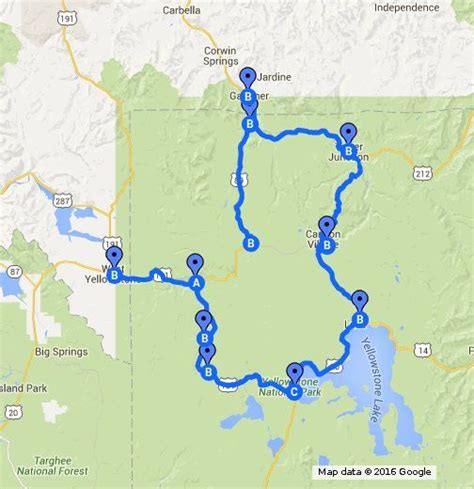 This Map Takes You On A Scenic Drive Around The Grand Loop Road Of