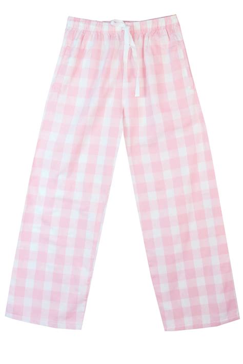 Personalised Brushed Cotton Pale Pink Check Pyjama Bottoms Pj S