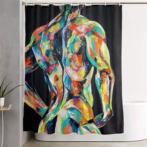 Gay Nude Man Shower Curtain Bathroom Curtains Sets With Hooks Shower Bath Curtain