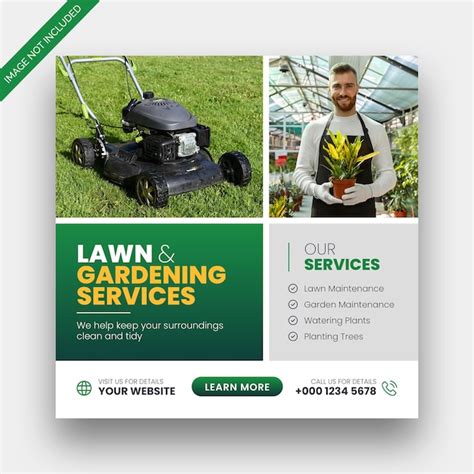 Premium Psd Lawn Or Gardening Service Social Media Post And Web