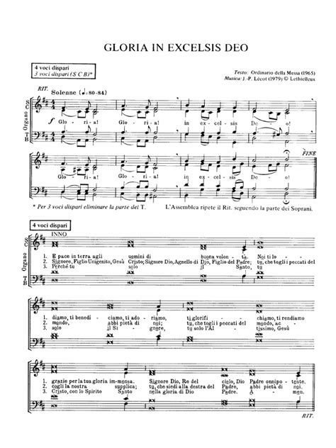 Gloria In Excelsis Deo Lecot Pdf