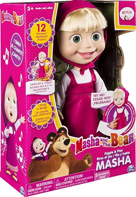 Masha And The Bear Interactive Doll Spin Master 60343980 12” Giggle And Play Masha Dolls