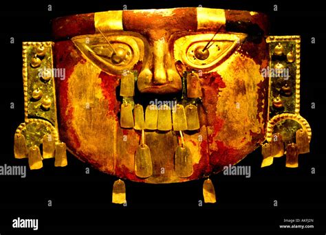 Ancient Golden Inca Mask Funeral Lambayeque Sic N Th Th Century Peru Peruvian Culture