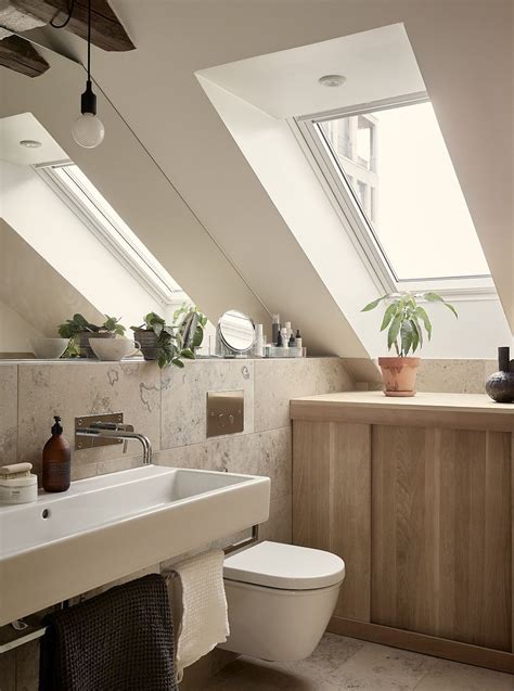 Then, use nice and polished hardwood floors to add the level of comfort. small attic bathroom sloped ceiling | Tiny bathrooms, Small attic bathroom, Stylish bathroom