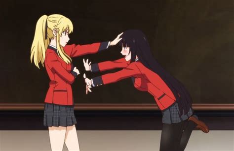 Mary Stopping Yumeko From Hugging Her Anime Girlxgirl Yuri Anime