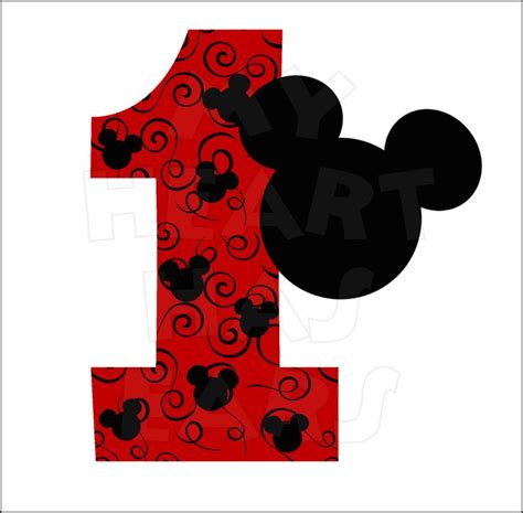 Mickey Mouse 1st Birthday Instant Download Digital Clip Art My Heart