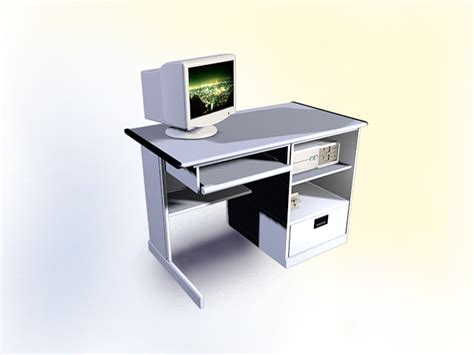 Computer Desk Furniture 3d Model 3dsmaxautocad Files Free Download