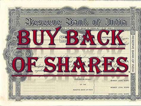 In this article we will discuss the meaning of share. Buy back of shares