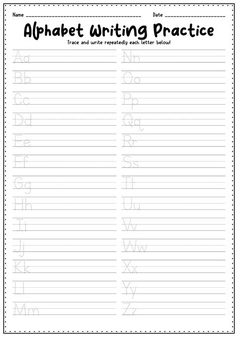 Abc Practice Handwriting Worksheets Printable