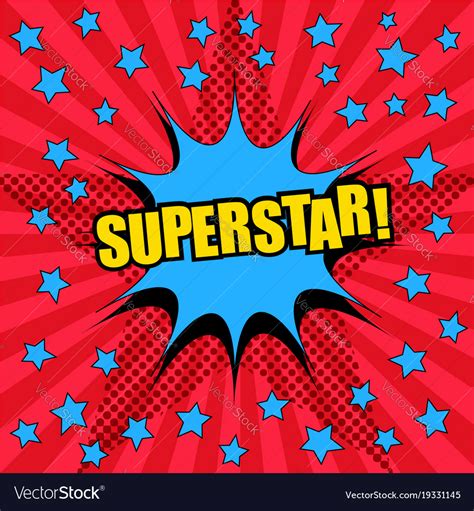 Superstar Comic Wording Template Royalty Free Vector Image