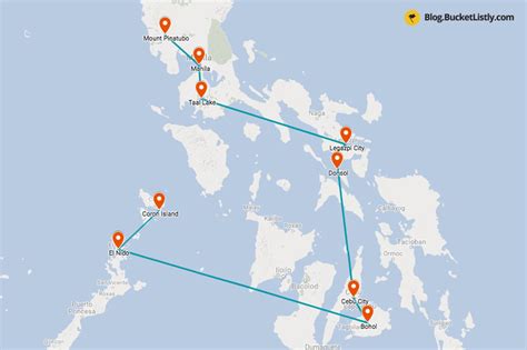 The Philippines Two Week Itinerary Map Philippines Bohol Batangas Zohal