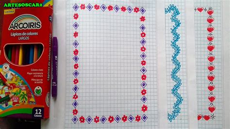Como Dibujar Margenes Para Cuadernos Margins For Notebooks Youtube
