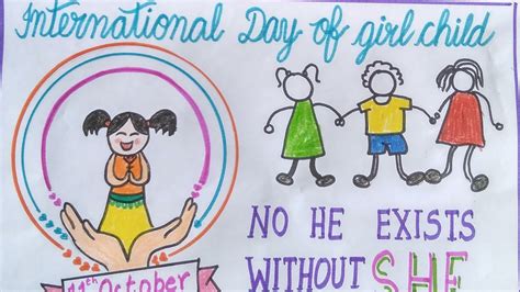 International Day Of Girl Child Drawing On Save Girl Childeasy Poster