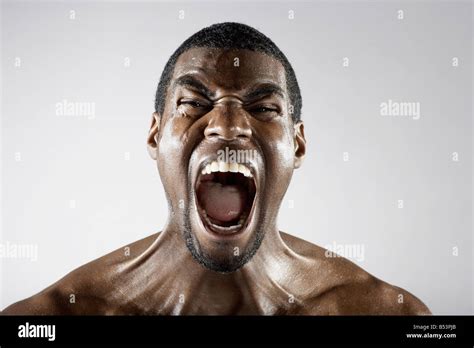 Angry African Man Shouting Stock Photo Alamy