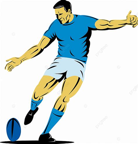 Rugby Players Vector Hd Images Illustration Of A Rugby Player Kicking