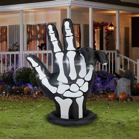 Animated halloween props see videos halloween decorations lion sculpture animation magic statue board fun. Halloween Animated Inflatable Giant Skeleton Hand Yard ...