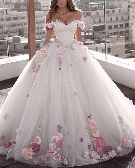 Our Style 8355 Tulle Ball Gown Wedding Dresses With Off Shoulder And