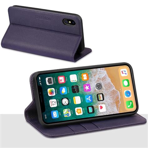 Shieldon Iphone X Wallet Case With Genuine Leather Iphone 10 Case With