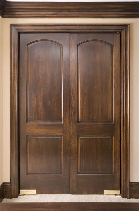 Solid Poplar Continental Double Door With With Double Acting Bommer