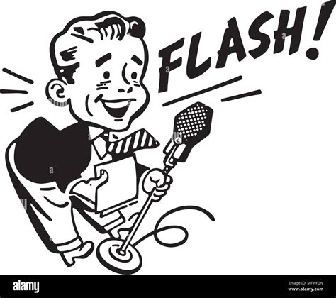News Flash Retro Clipart Illustration Stock Vector Image And Art Alamy