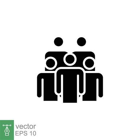 Crowd Icon Simple Solid Style Organisation Group Management People