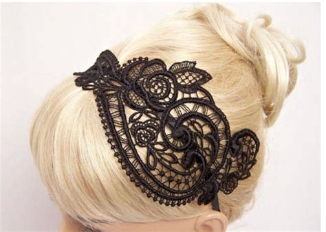 black lace headband hair dos hair hair pretty hairstyles wedding hairstyles lace headbands