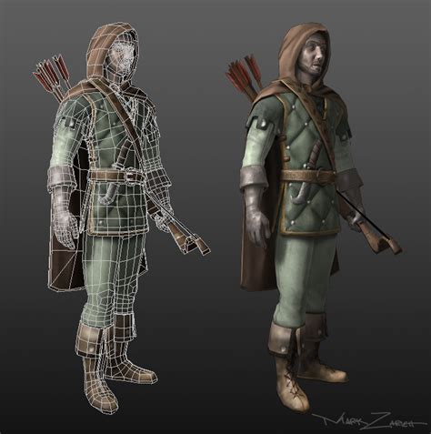 Mark Zarich 3d Concept Art Ranger Low Poly Character Model